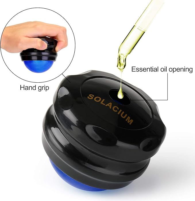 Solacium Manual Massage Roller Ball - Massager and Therapy Tool for Sore Muscles, Shoulders, Arms, Neck, Back, Feet, Body, Deep Tissue, Stiffness, Joint Pain, Stress Relief