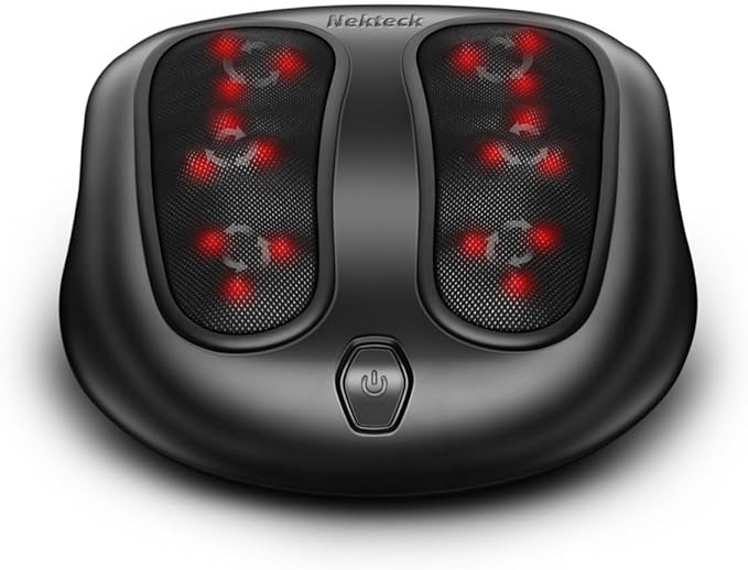 Nekteck Foot Massager with Heat, Shiatsu Heated Electric Kneading Foot Massager Machine for Neuropathy, Plantar Fasciitis, Feet Massage for Pain Relief, Circulation, Ideal Gifts for Man Woman Her Him