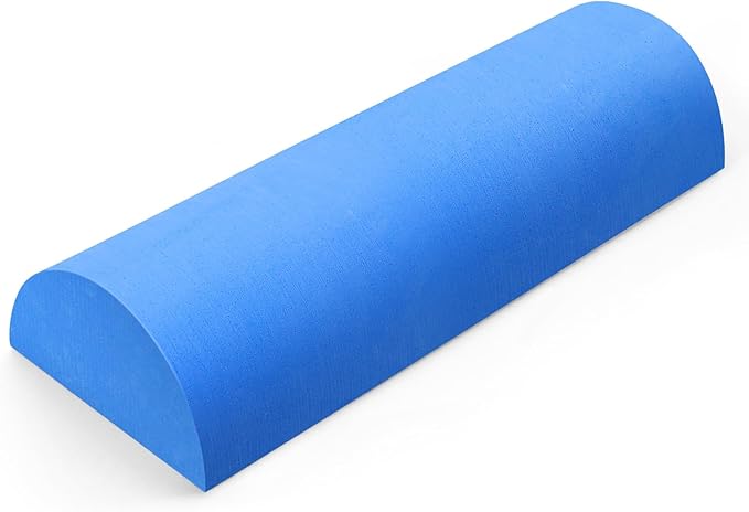 High-Density EVA Half Foam Roller, Firm Full Body Muscle Massager Stick for Athletes, Gym, Yoga, 15.7" × 5.9" × 2.7" Core & Balance Exercise 1/2 Foam Roller