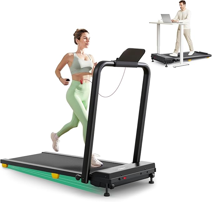 UREVO Walking Pad with Incline, Portable Under Desk Treadmill, 2.5 HP Walking Treadmill Pad for Home and Office, Walking Jogging Running Machine with Remote Control and LED Display