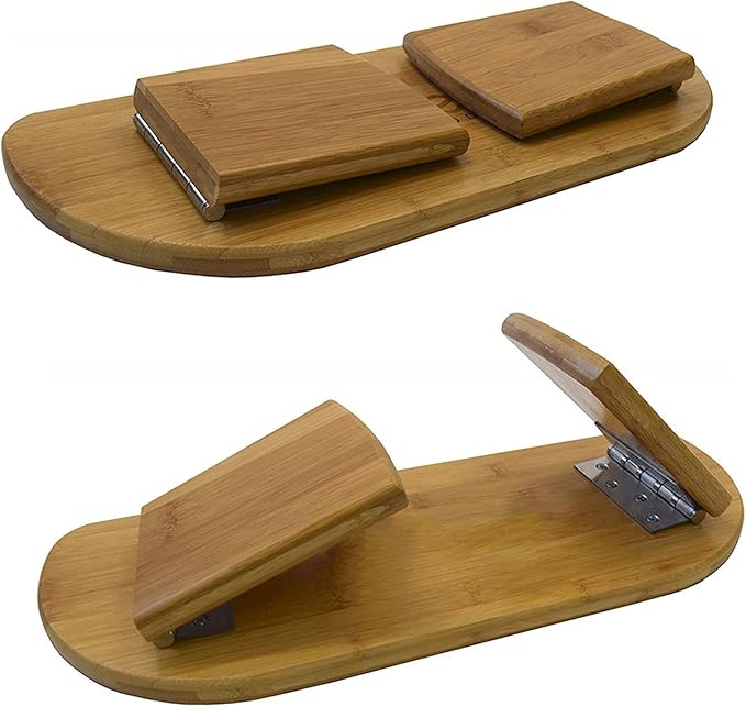 Foldable Meditation Bench, Solid Bamboo Wood Yoga Stool, Multifunction Ergonomic Kneeling Meditation Bench(50 * 19 * 18 cm)