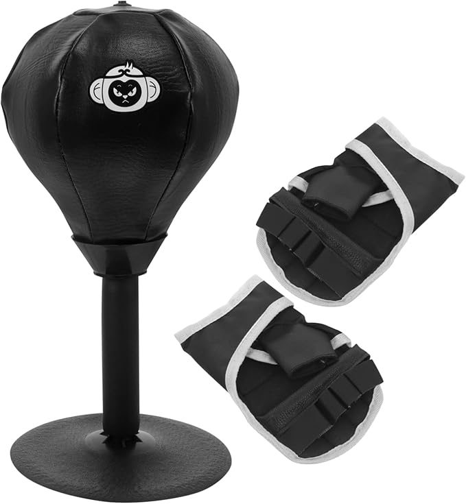 1Set Boxing Reaction Ball Suction Cup Design for Home Office Use Portable Inflatable Training Ball for Fitness Relief Reflex Improvement