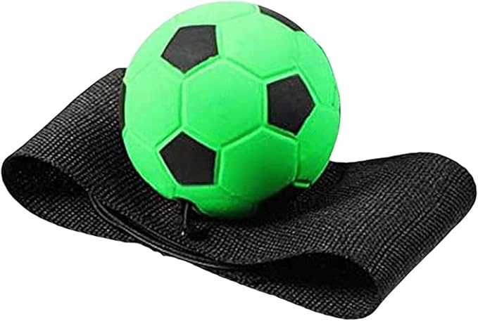 Green Wrist Return Ball Rubber Sport Ball with Wrist Strap and String Rebound Bouncy Balls Wrist Rebound on Elastic String Exercise Play, Sports Reaction Balls