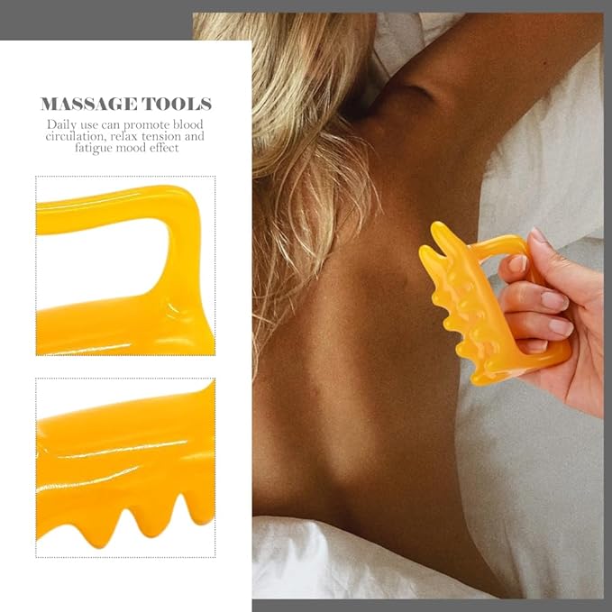 Healifty Handheld Massage Tools 2 Pcs Resin Beeswax Shoulder Back Neck Body Massagers for Daily Tension Relief Promote Blood Circulation and Relaxation