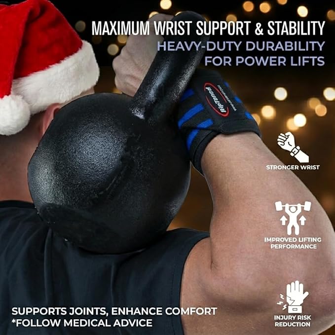 Rip Toned Wrist Wraps for Weightlifting – USPA & USAPL Approved 18" Wrist Straps for Powerlifting – Adjustable, Durable Gym Wraps with Thumb Loop – Quality Support for Men & Women