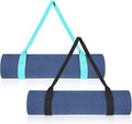 Xindojuz 2 PCS Yoga Mat Strap for Carrying [mat Not Included] Adjustable Yoga Mat Sling Band Easy-Cinch Mats Holder Stretching Strap Durable Exercise Carrier for Women Men (Black Lake Green)