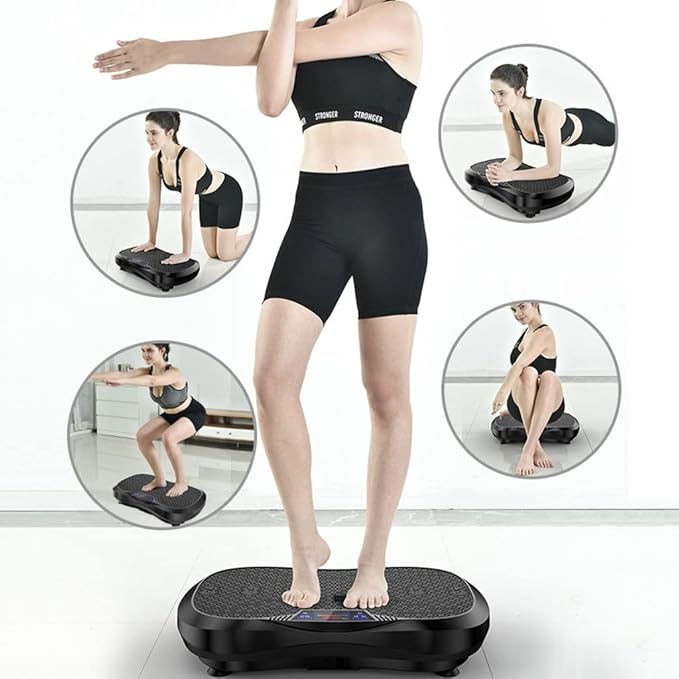 Vibration Platform with Resistance Exercise Band - Vibrating Shaker Power Machine - Equipment for Whole Body Home Fitness - PulsatingTraining