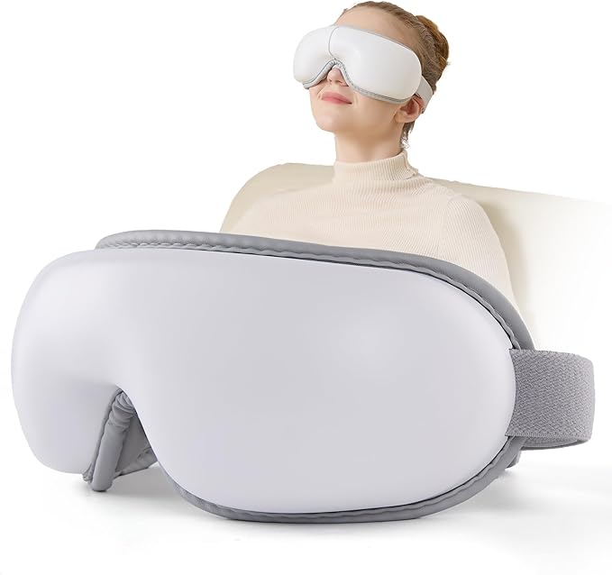 Eye Massager with Light-Blocking Design, 2026 Upgraded Eye Massager with Heat, 5 Modes & 180° Folding Design, Sleep Gift for Office, Travel, Home Use, Portable & Gifts for Women and Men