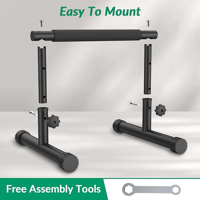 IMAYCC Push Up Bar, Adjustable 7.5" and 10.6" High Parallettes Bars & Dip Bar With Full-Cover Foam Grips, No Wobbling Calisthenics Equipment For Handstand, L-Sit, Gymnastics, Strength Training Home Gym