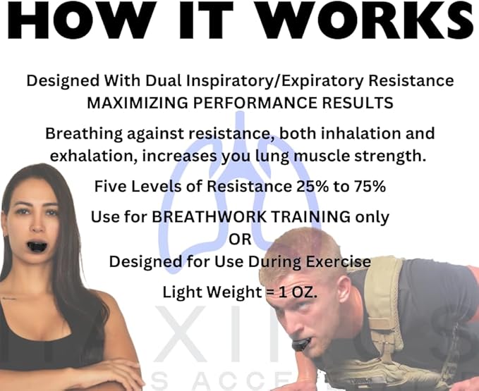 Maximus Lung Trainer Device | VO2 Max Trainer for Endurance Training, Breathing Exercise & Lung Capacity, Portable Resistance Exerciser for Supporting Fitness & Oxygen