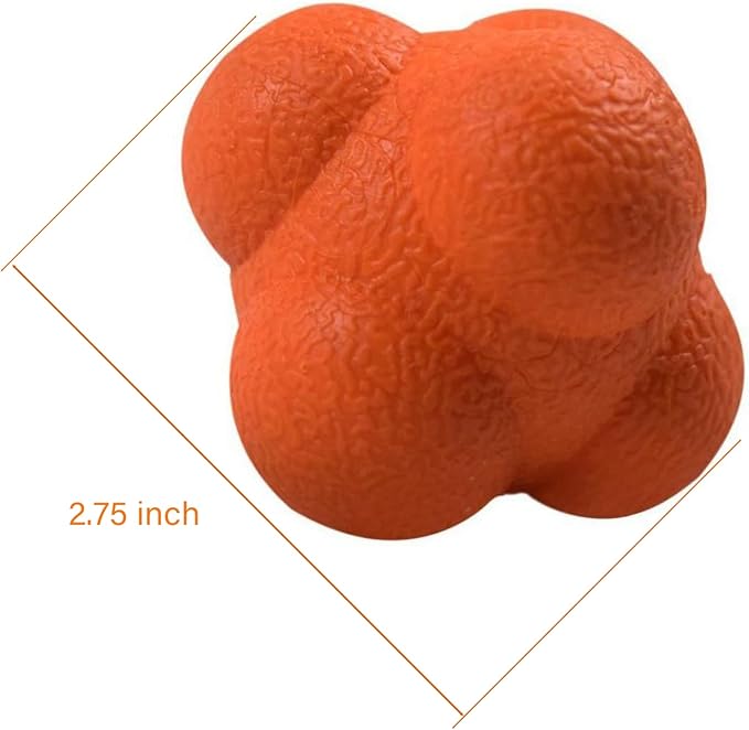 AIRLAXER Reaction Ball,Reflex Ball for Hand Eye Coordination Training,2.83 inch,Pack of 2-Orange,Yellow.