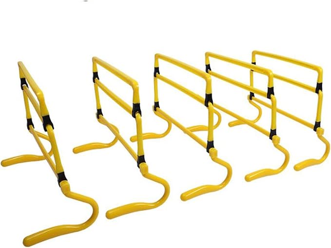 5 Pieces Agility Hurdles Training Speed Hurdles Obstacle Rack Foldable PVC Adjustable Height Lightweight Portable Suitable for Fitness Coaching Childr