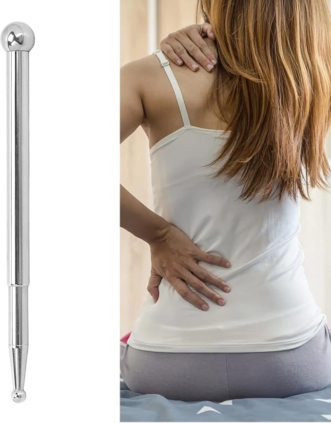 Agatige Acupuncture Pens, Stainless Steel Deep Tissue Massage Tool 13cm to 18cm Telescopic Manual Acupuncture Massage Pen for Full Body Meridian Pain Relief