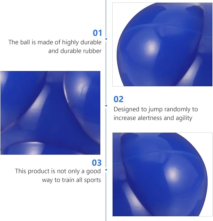Large Hexagonal Reaction Ball 68mm Blue Silicone Agility Training Ball for Indoor Fitness and Goalkeeper Training
