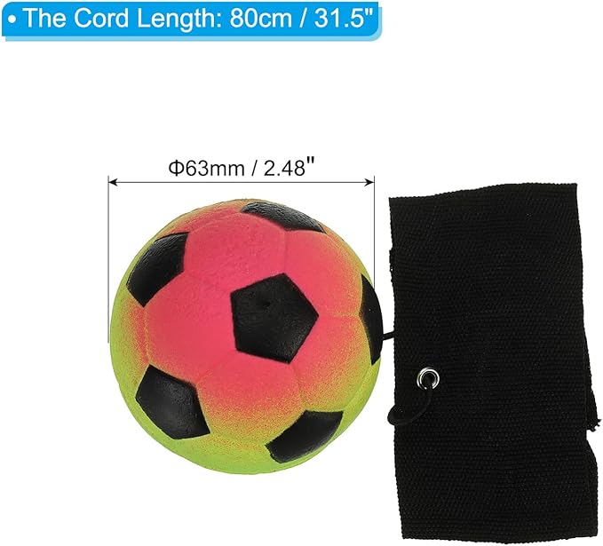 PATIKIL 2.5 Inch Sports Wrist Ball, 12Pcs Soccer Rubber Rebound Wristband Wrist Return Ball Sport on A String for Exercise Play, Mixed Colors