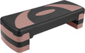 Fitvids Step Aerobic Platform, 31" Exercise Step with 3 levels Adjustable Height, 4 Stackable Risers, Fitness Training Workout Stepper for Home Gym, Cardio Strength, Black & Pink