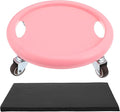 Ab Roller Wheel with Four Wheels and Mat, Pink Abdominal Exercise Roller for Core Training, Home Fitness Equipment for Men and Women