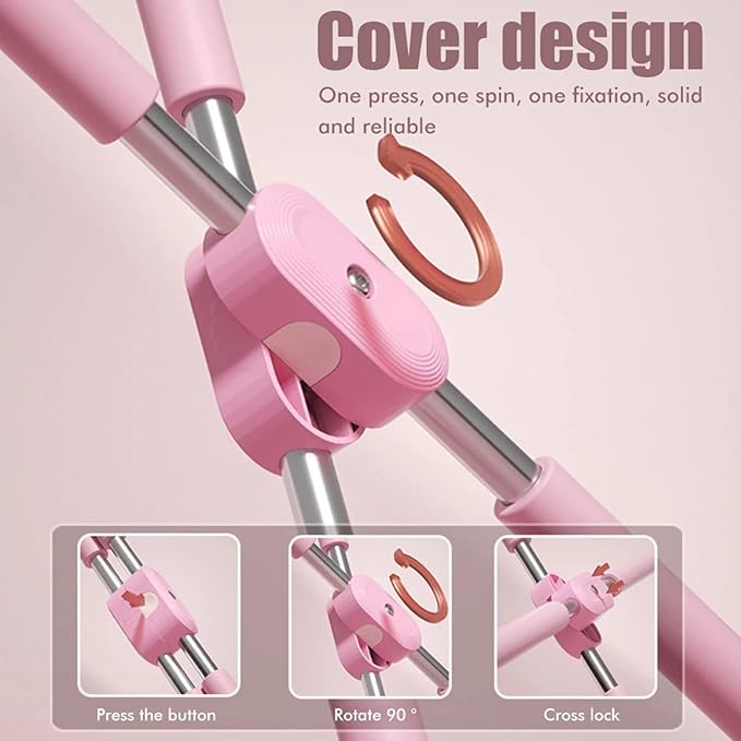 Posture Corrector, Yoga Sticks Stretching Tool, Humpback Correction Stick Yoga Open Back, Retractable Design Posture Trainer Corrector Fitness for Adult and Child,Pink