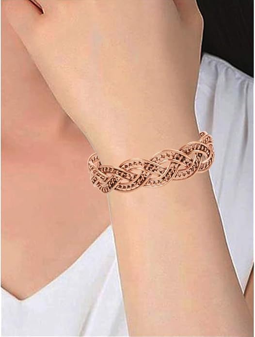 Touchstone copper bracelets | gift for men women |adjustable 100% pure solid real magnetic jewelry | handmade bracelet set combo | rope braided tibetan bangles.