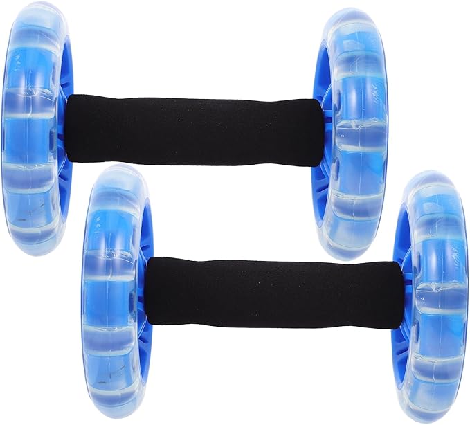 Dual Wheel Ab Roller Fitness Wheel Blue Abdominal Exercise Roller for Home Strength Training and Weight Loss Equipment