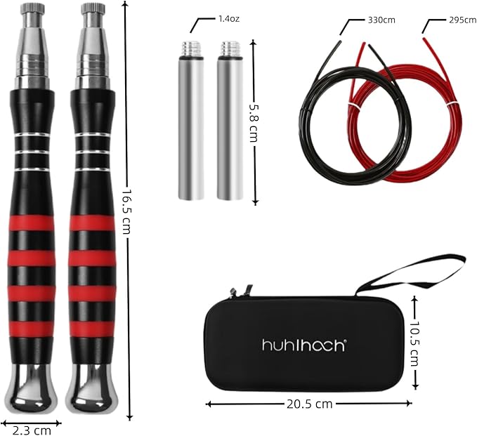 Speed Weighted Jump Rope with Secure Lock Mechanism, 360° Smooth Swivel, Non-Slip Matte Textured Handles, Features 2 Performance Cords for Effective Fitness Workouts