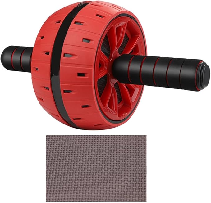 Ab Wheel Roller and Exercise Roller for Ab Workout with Red Wheel and Knee Pad, Quiet Fitness Equipment for Home and Gym Core Training
