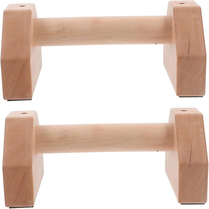 BESPORTBLE 2pcs Wooden Pushup Stands for Strength Training Ergonomic Anti-slip Handles for Home Gym Workouts Durable Beechwood Design Lightweight Portable Fitness Accessory Pair