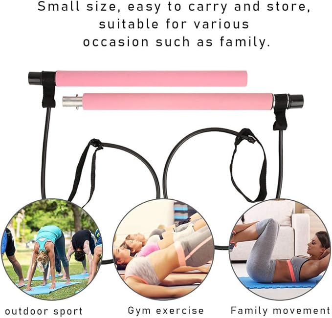Pilates Bar, TPE Tube with Foam Grip for Yoga Fitness, Home Workout Equipment, Portable and Flexible for Legs Waist Abdomen Exercise