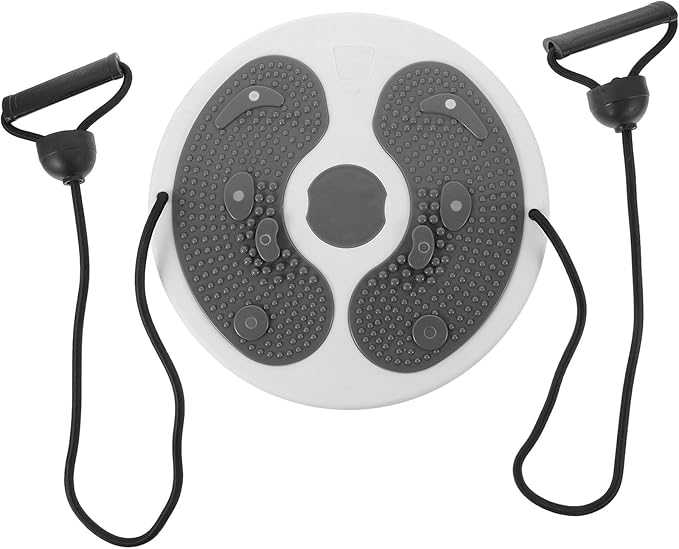 Waist Twisting Disc with Rope Gray Slimming Massage Board Rotating Exercise Fitness Plate for Home Abdominal and Waist Training