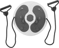 Household Fitness Twisting Plate Waist Trainer Slimming Massage Board with Pull Rope Gray Rotating Exercise Disc for Personal Core Workout