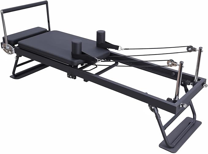 Pilates Reformer Foldable Pilates Reformer Home Gym Equipment,Core Pilates Bed for Home Workouts with Dual Resistance- Springs,Up to 265 lbs Weight Capacity,Christmas Birthday Valentines Day