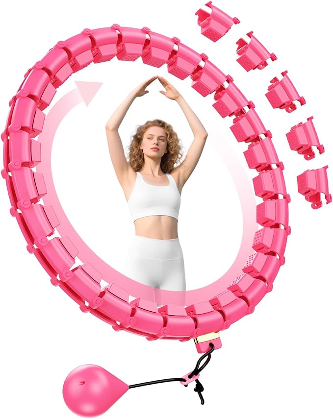65 Inch Adjustable Fitness Waist Hoop – 32 Detachable Links, Quiet Non-Drop Fitness Tool for Adults Weight Loss, Plus Size Exercise Hoop for Women & Beginners