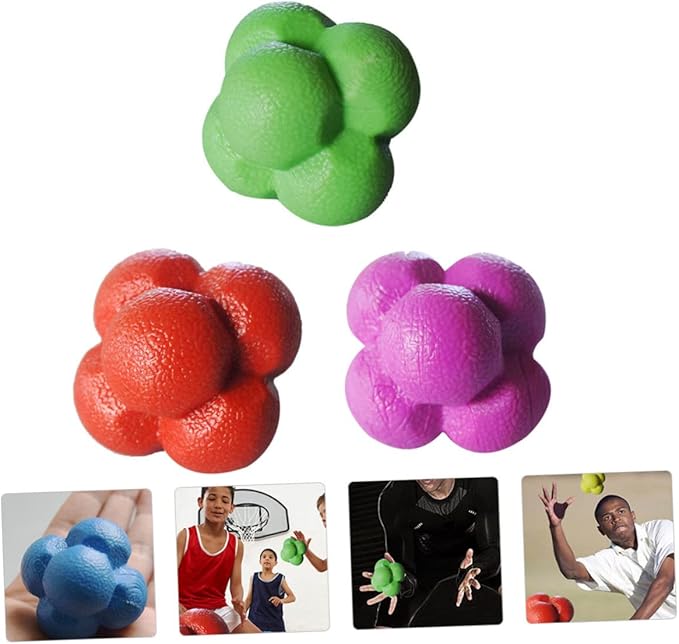 3pcs Hexagonal Reaction Ball Fitness Agile Balls for Reflex Random Color