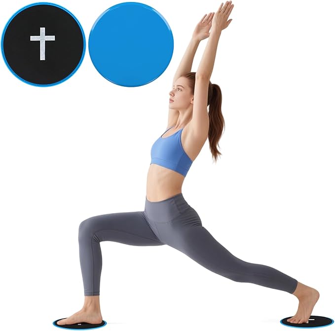 Eyourlife Core Slider Dual-Sided Sliders for Working Out 2-Pack on Hardwood & Carpet Pilates Equipment with Cross Design Portable Fitness Equipment for Abs Yoga Board & Full-Body Training