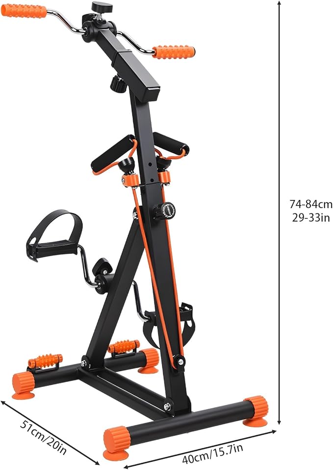 Pedal Exerciser for Elderly, Mini Exercise Bike, Seated Leg Exerciser with 3-Angle + 4-Height Adjustment, Under Desk Bike Exercise Equipment for Home Use