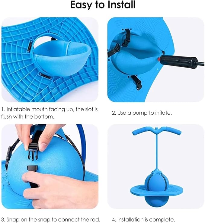 Childrens Balance Jumping Ball, 2026 Upgraded Non-Slip Jumping Balance Board for Kids, Crazy Bouncing Ball with Handle and Pump, High Jump Toy Bounce Jump Trick Board for Kids & Adults