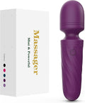 Handheld Personal Mini Massager Tool– Waterproof, USB Rechargeable, 10 Vibration - Perfect on Back Legs Hand Pains and Sports Recovery(Purple)