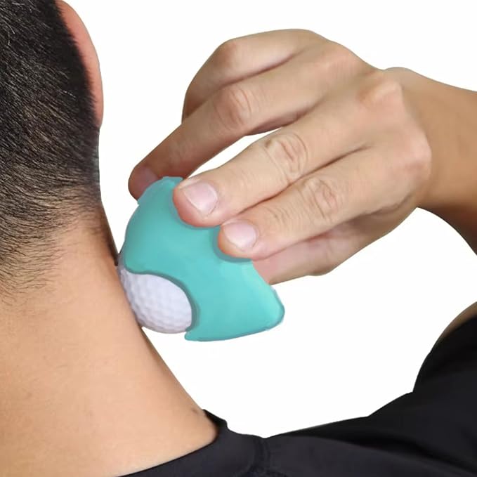 2-in-1 Manual Neck Massager Roller Set with 360° Massage Ball - Ergonomic 6-Wheel Handheld Neck & Shoulder Roller for Muscle Knots, Stiffness & Tech Neck Relief - Portable Home & Office Kit