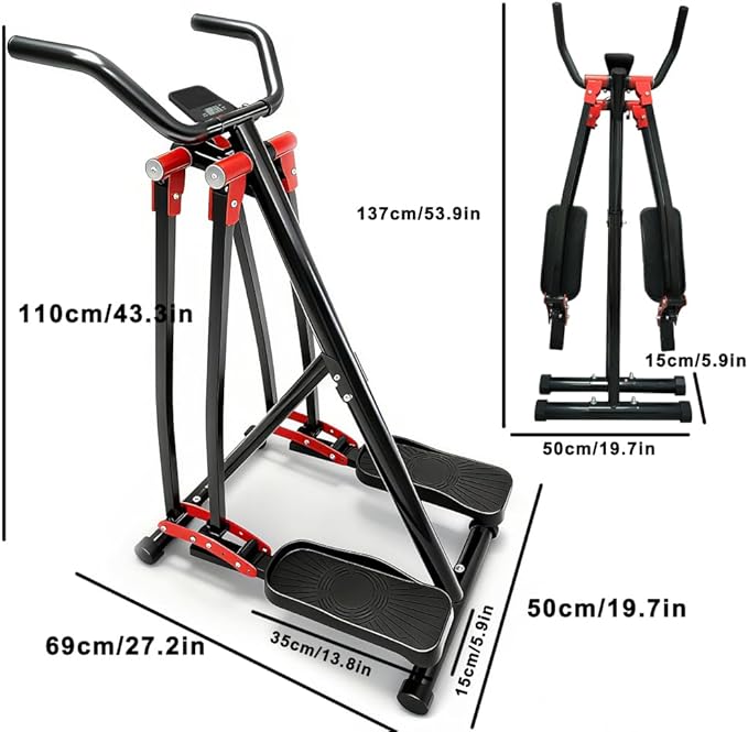 Air Walker Exercise Machine,Foldable Elliptical Machine for Home,Mini Elliptical for Full-Body Low-Impact Exercise with LCD Display Ideal for Home Gym