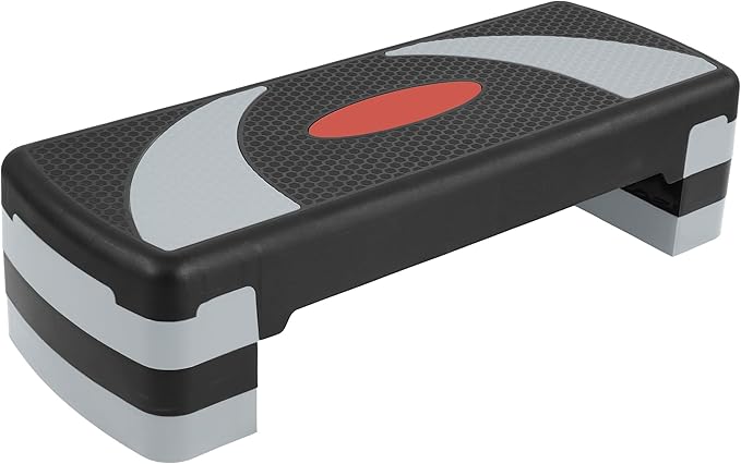 Fitvids Step Aerobic Platform, Exercise Step with levels Adjustable Height, Stackable Risers, Fitness Training Workout Stepper for Home Gym, Cardio Strength