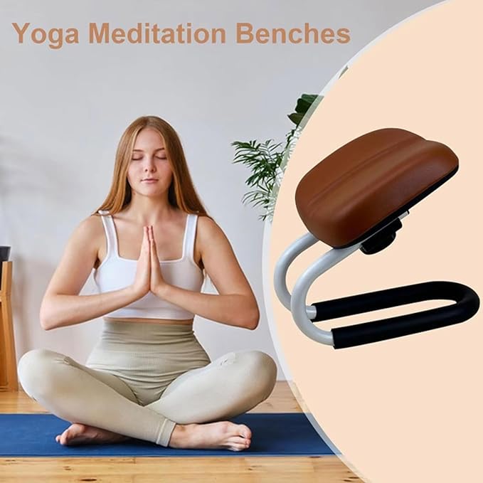 Adjustable Height Meditation Kneeling Stool with Anti Slip Base & High Rebounds Sponge for yogas Prayer Postures