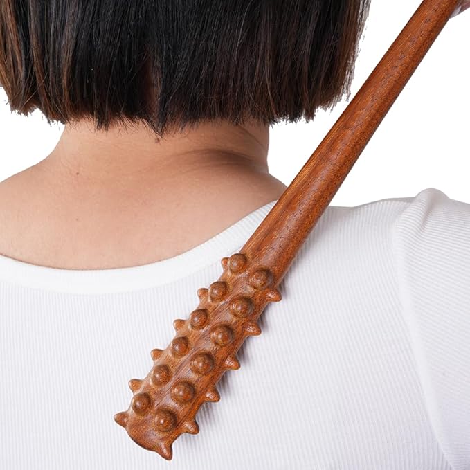 Handcrafted Wooden Massage Stick - Trigger Point Massage Stick for Deep Tissue Muscle Relief, Natural Wood Body Massager for Back, Legs & Recovery, Unique Gift for Wellness & Fitness Lovers