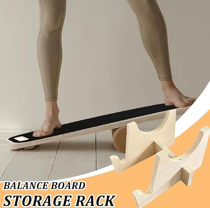 Balance Board trainer for Adults Kids，Hockey snowboard wobble board，450Lbs remarkable core trainer made of wood/Less Plastic