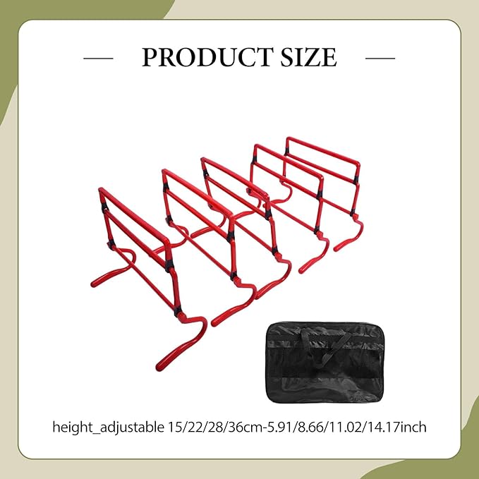 5Pcs Agility Training Hurdles Agility Speed Training Equipment Adjustable Height for Soccer Outdoor Sports Foot Exercise