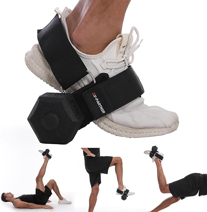 1PCS Monkey Foot Dumbbell Attachment for Glute Kickbacks & Leg Workouts, Adjustable Ankle/Foot Strap for Home Gym, Dumbbell Lifting Attachment for Hamstring Curls, Foot Weight Training Equipment - Black