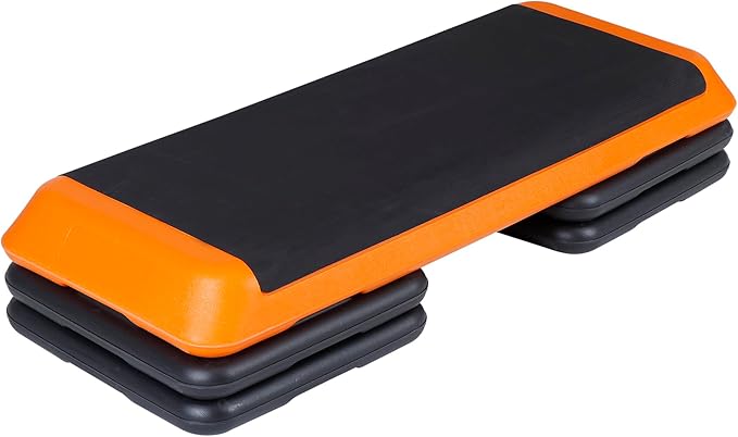 ZenStyle 43" Adjustable Aerobic Stepper Bench with 4/6/8 Inch Risers, Non-Slip Surface for Cardio, Strength Training & Home Fitness Workout