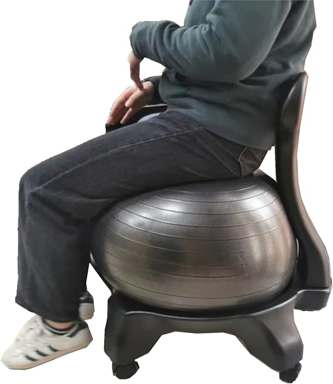 CMYUN Yoga Ball Chair Ergonomic Exercise Ball Chair, Stability Yoga Ball Chair for Office, Comfort Balance Ball Seat for Adults Kids Pregnancy, Relieve Back Pain