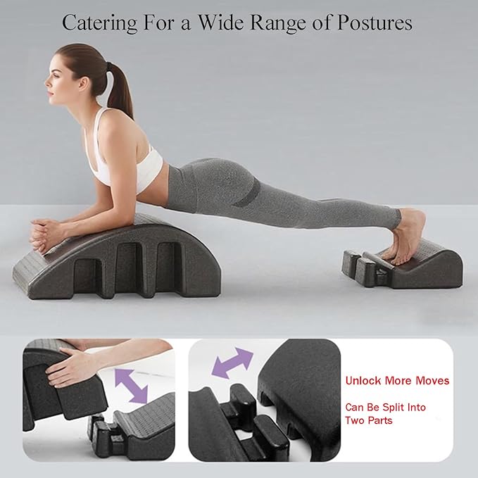 Pilates Spine Corrector Arc Barrel for Back Flexibility, Core Strength & Posture Support, Spinal Corrector Pilates Foam in Black