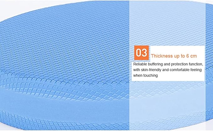 Oval Balance Pad, Non-Slip Foam Pad Exercise Balance Pad Soft Stability Trainer Knee Pads Trainer for Therap-y, Yoga, Dancing Balance Training, Pilates,Fitness(Blue)
