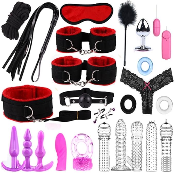 Leisure 25 Piece Set of Red Yoga Exercise Accessories, Suitable for Home Training Equipment, Adjustable Size, Couple Gift